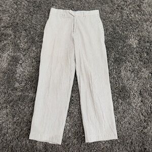 Perry Ellis Cottons Men's Striped Chinos in White/Gray, Size 30X30